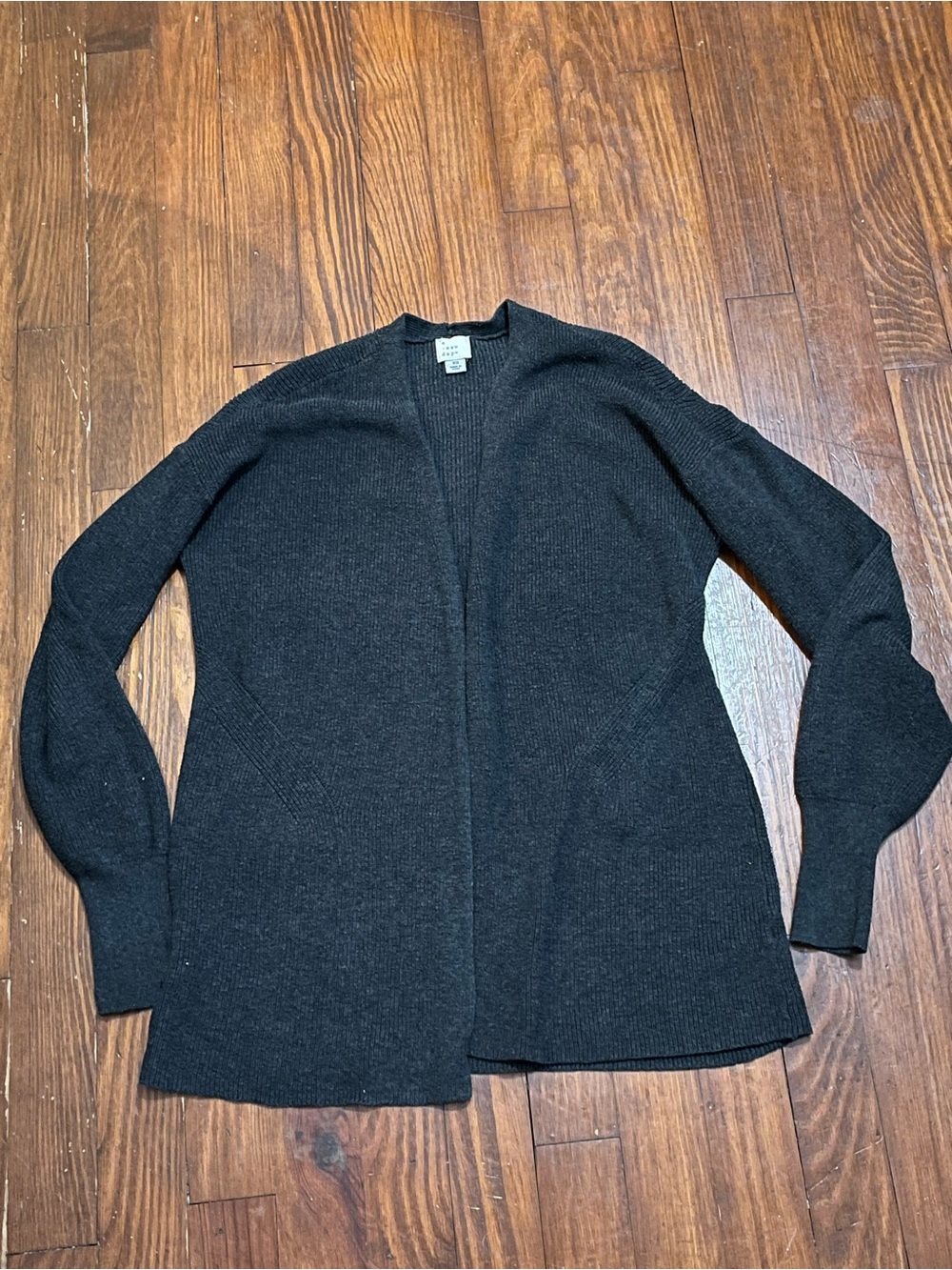 A New Day Charcoal Gray Open-Front Knit Cardigan - Winter Cozy